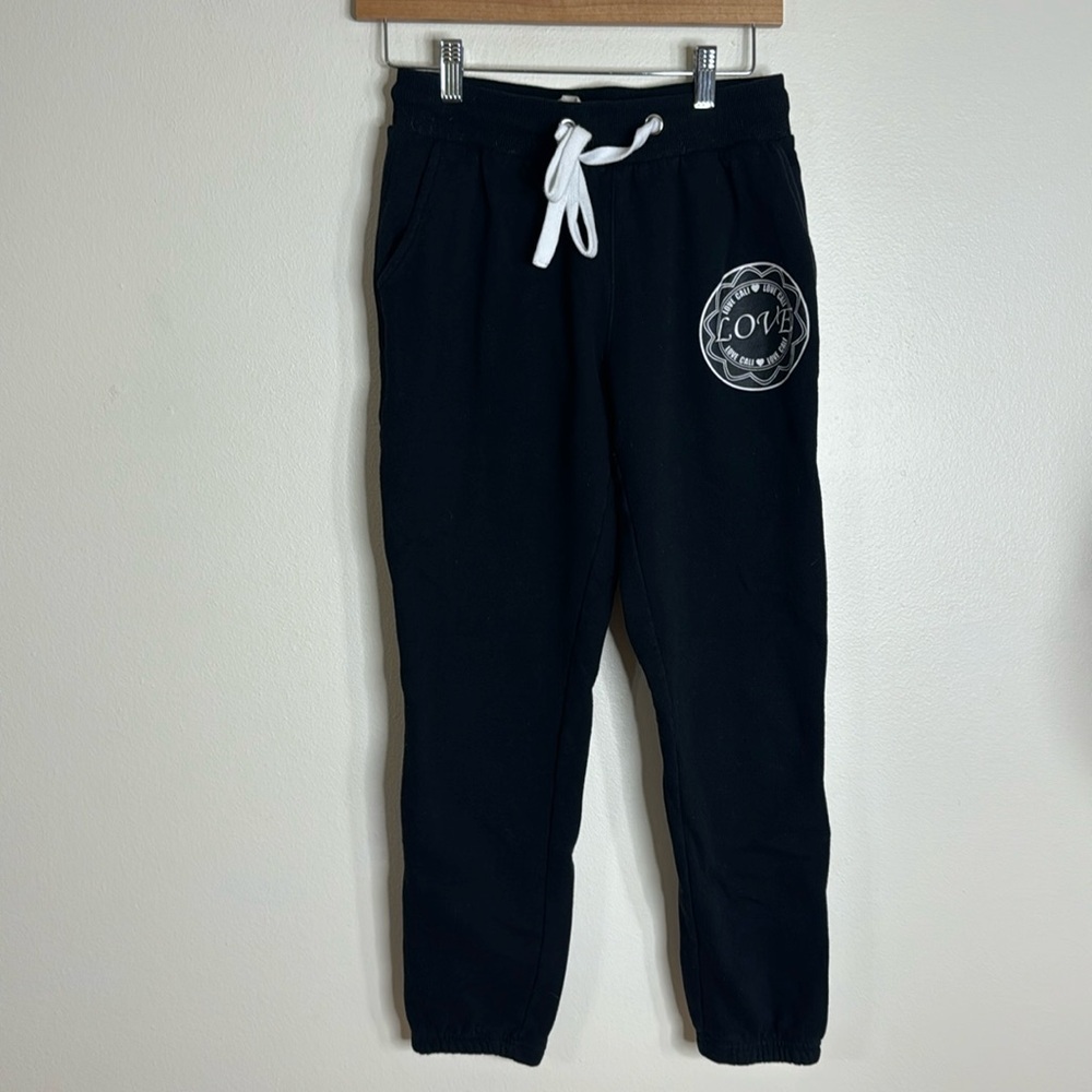 Chocolate USA Y2K ladies black love comfy soft sweatpants size medium